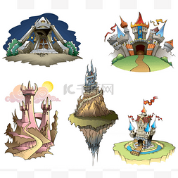landscape图片_Set of Fantasy castles