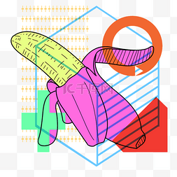 个性撞色图片_创意个性多彩香蕉