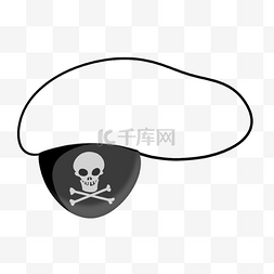 海盗剪影图片_海盗眼罩卡通黑色