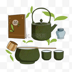茶叶图片_雅致日本茶壶和杯