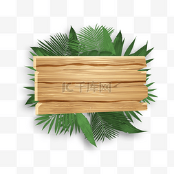 纹理棕色木板图片_欧式木板绿色植物边框