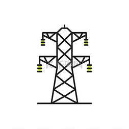 高压输电塔线艺术发电机隔离图标