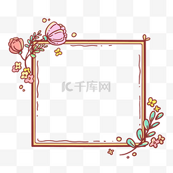 手绘植物花纹边框图片_手绘春天花卉边框