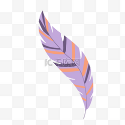 紫色缤纷多色羽毛手绘剪贴画