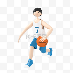 人物健身图片_C4D立体3D篮球人物体育运动