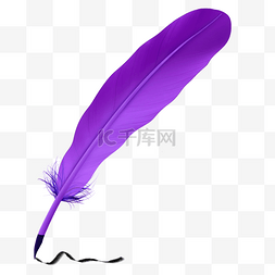 紫色鹅毛笔剪贴画