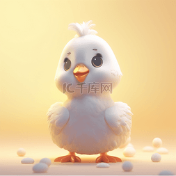 3D立体黏土动物可爱卡通小鸡