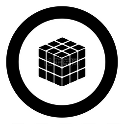 立方体的图片_Rubic 的立方体游戏形状黑色图标在