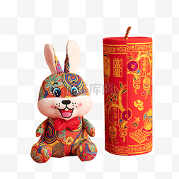 元旦兔子素材图片_喜庆兔年兔子玩偶