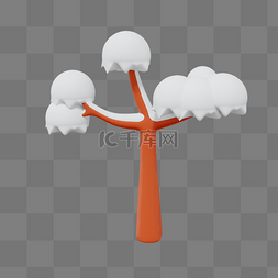 3DC4D立体积雪树木