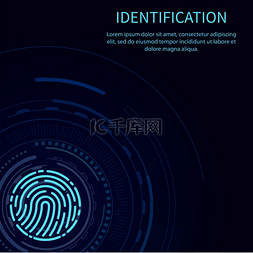手指指纹图片_带有文本样本矢量的识别海报指纹