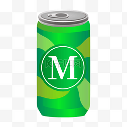绿色饮品图片_绿色的英文字母易拉罐