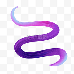 曲线弯曲图片_紫色渐变笔刷丝带