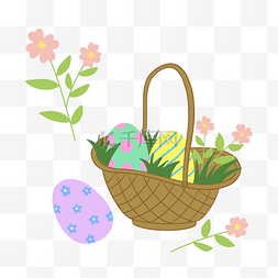 的彩蛋图片_复活节篮子里的彩蛋