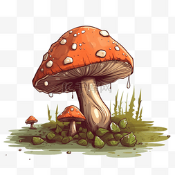 蘑菇蔬菜扁平插画手绘免抠元素

