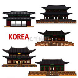 汉宫建筑图片_韩国的历史寺庙。