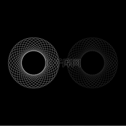 圆形简单几何图片_螺旋形抽象元素圆形同心图案分形
