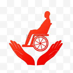 残疾人推轮椅图片_关爱残疾人