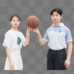 男女生一起打篮球