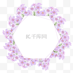 勿忘我插画图片_水彩勿忘我花卉边框