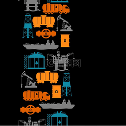 花期预告图片_与石油和汽油图标的无缝模式。