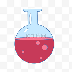 圆球红色图片_科学教育元素红色溶液圆球玻璃杯