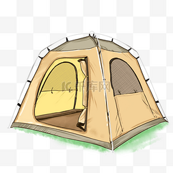 黄色户外野营野餐帐篷