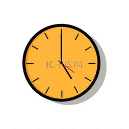 黄色时钟用手显示时间与小时和分
