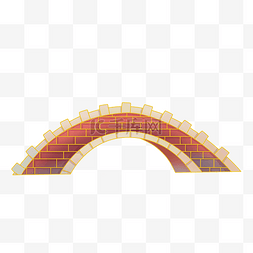 中国风古风描金拱桥