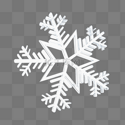雪花元素图片_c4d立体透明雪花装饰