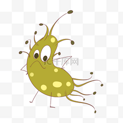 绿色黄色卡通可爱细菌微生物