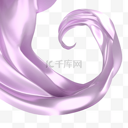 丝绸紫色图片_3D仿真雪纺丝绸丝滑飘带紫色