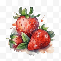卡通手绘水果草莓