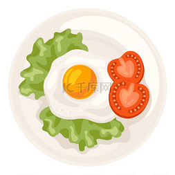 炸鸡蛋在盘子上的插图。