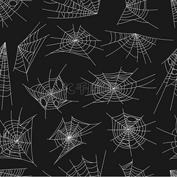 蜘蛛网图案，万圣节无缝蜘蛛网，