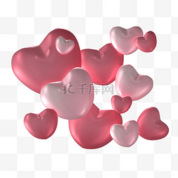 心形气球矢量素材图片_浪漫情人节爱心心形告白红色粉色