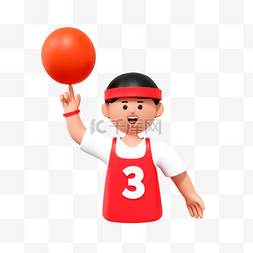 3DC4D立体打篮球男孩