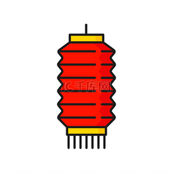 新年春节图标图片_红色灯笼中国新年装饰灯带有流苏