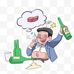 醉酒的火柴人图片_现代人亚健康酗酒喝酒喝醉