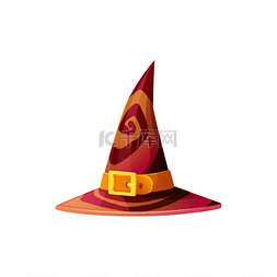 棕色魔法帽图片_巫师巫师头饰带火焰印花的魔法圆