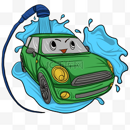 洗车美容价格表图片_可爱绿色洗车剪贴画