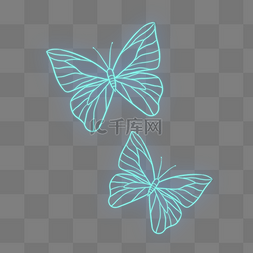 光感荧光图片_梦幻发光霓虹灯蝴蝶