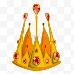 红色璀璨玛瑙卡通金色皇冠