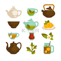 茶杯手绘图片_茶杯、 茶壶、 袋泡茶