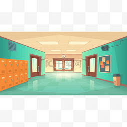 杂乱的走廊图片_学校走廊内部有门锁
