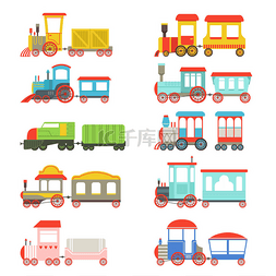 玩具火车套装, 五颜六色的机车和
