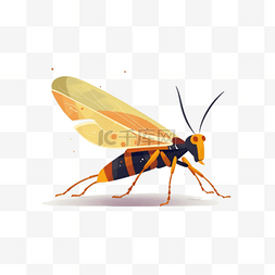 蚂蚁的图片_手绘动物扁平素材-有翅膀的蚂蚁_0