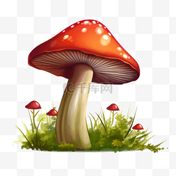 蘑菇扁平插画手绘免抠元素