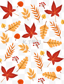 秋天秋季树叶落叶底纹