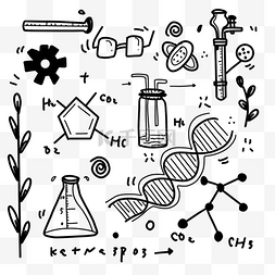 化学相关图片_黑色涂鸦图案化学科学相关